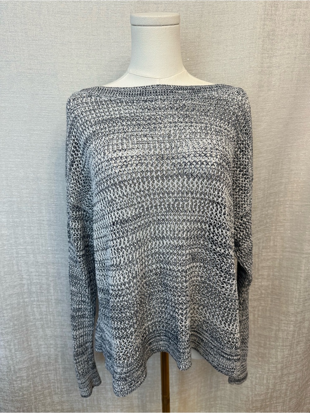 Old Navy Grey Marled Off-Shoulder Knit Sweater